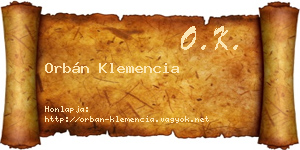 Orbán Klemencia névjegykártya